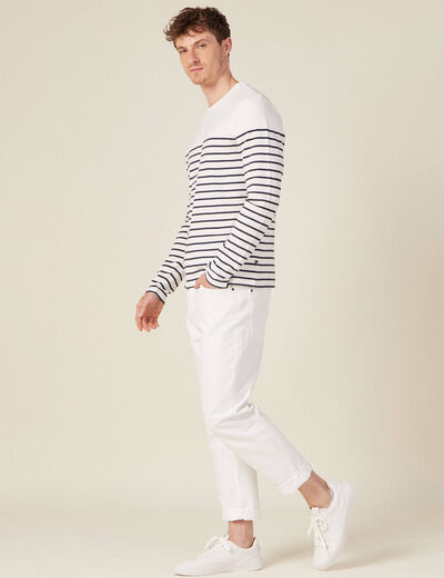 T-shirt manches longues ecru homme