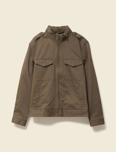 Veste col montant manches longues taupe homme