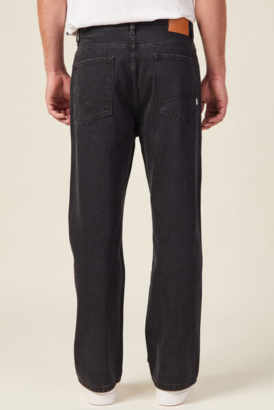 Jeans loose 5 poches denim noir homme
