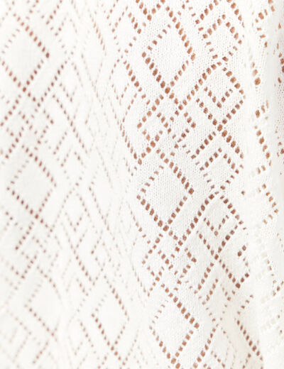 Gilet manches longues blanc femme