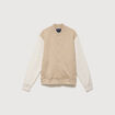 Sweat manches longues brod&eacute; beige homme