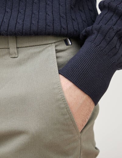 Pantalon chino slim vert kaki homme