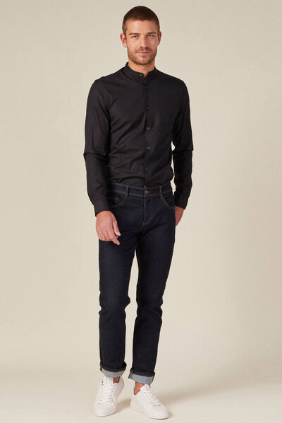 Chemise manches longues noir homme