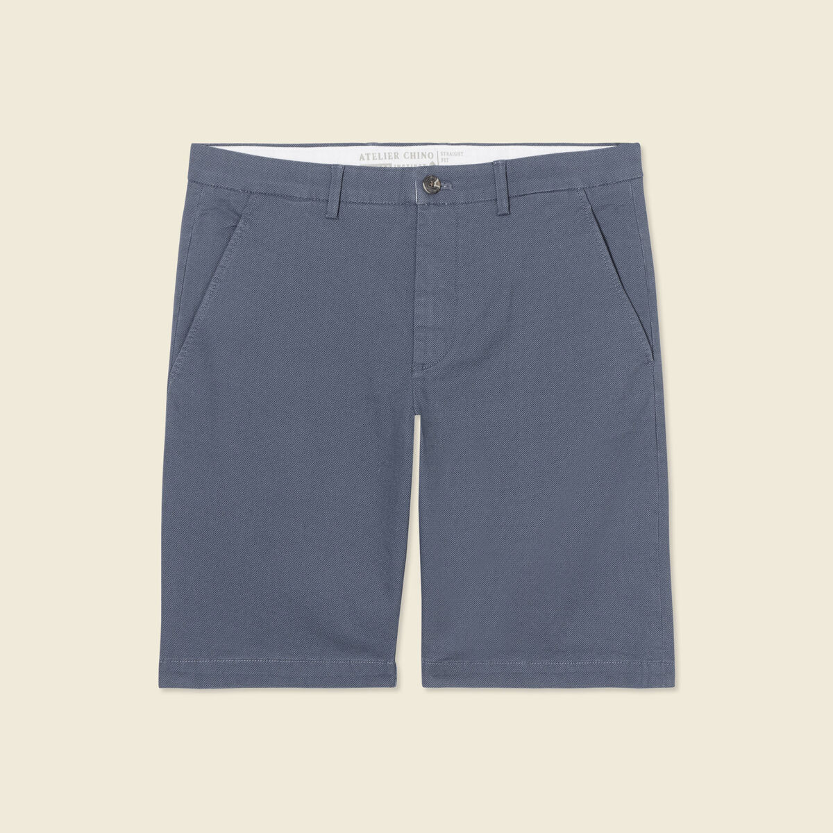 Bermuda droit éco-responsable bleu gris homme