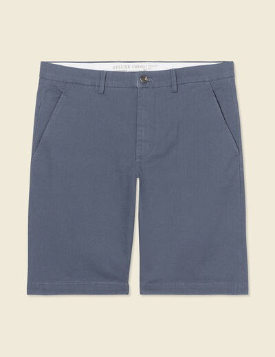 Bermuda droit éco-responsable bleu gris homme