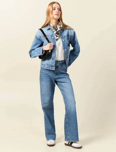 Veste oversize en jean denim used femme