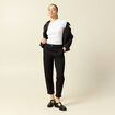Pantalon taille haute fluide noir femme
