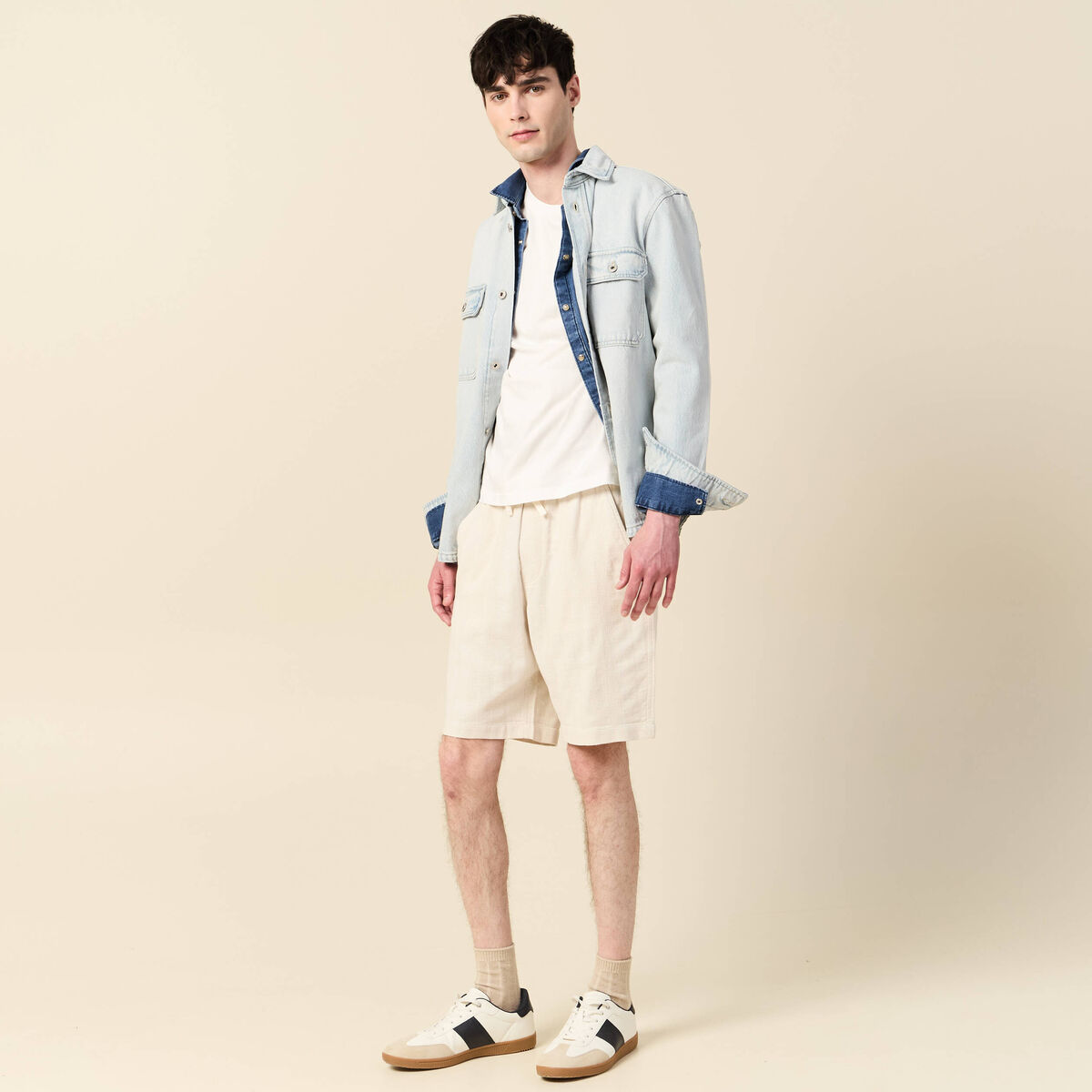 T-shirt manches courtes ecru homme