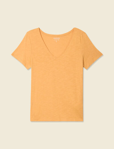 T-shirt manches courtes jaune femme