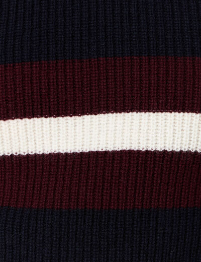 Pull manches longues fabriqué en France bleu marine homme