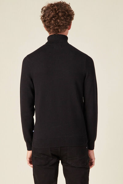 Pull manches longues noir homme