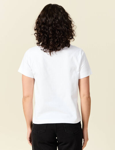 T-shirt manches courtes blanc femme