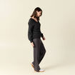 Pull manches longues ajour&eacute; noir femme