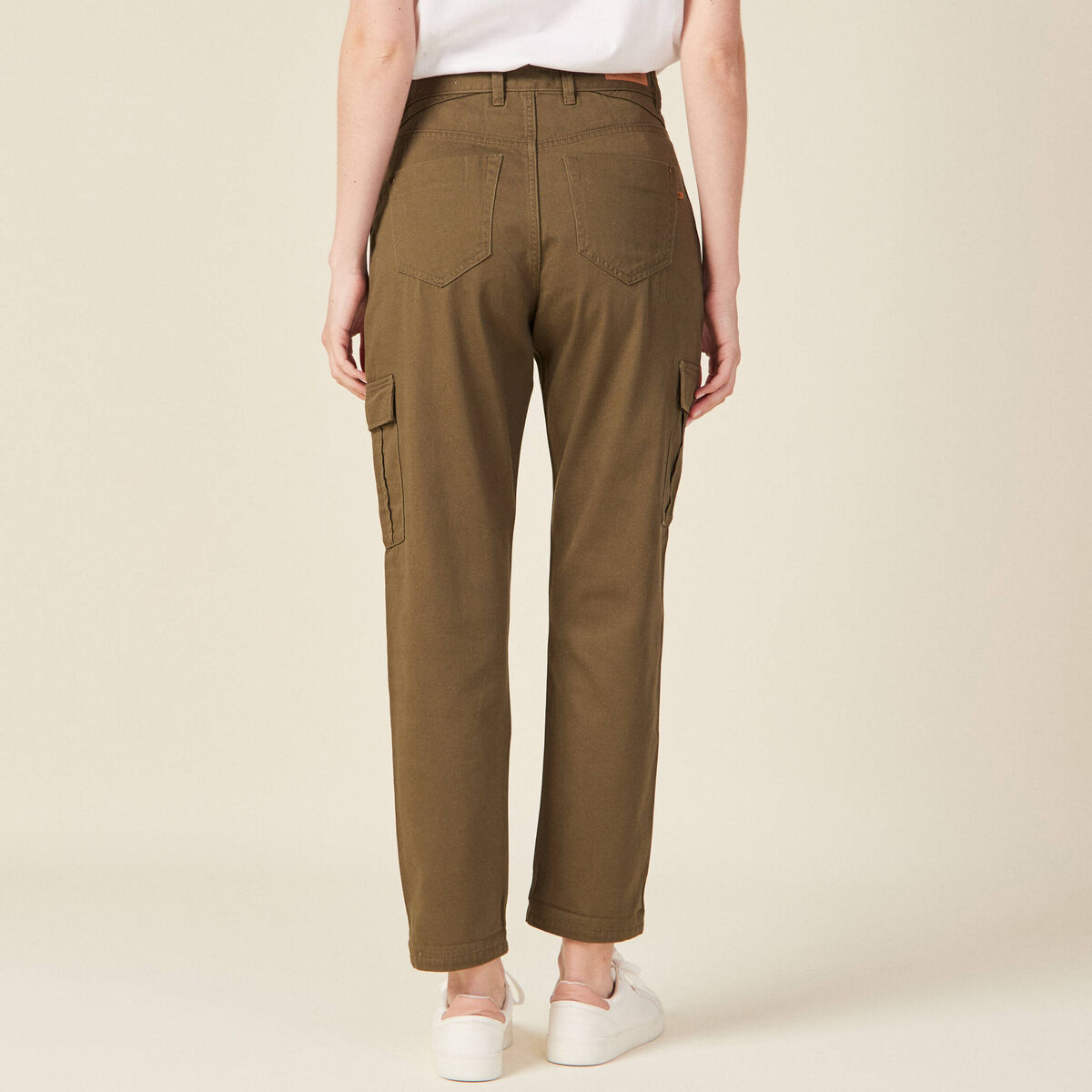 Pantalon cargo vert kaki femme