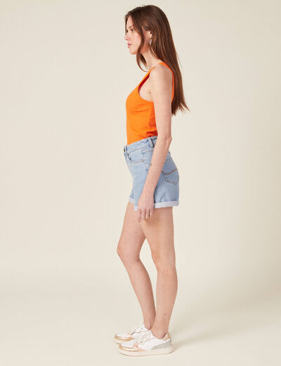 Débardeur bretelles larges orange femme
