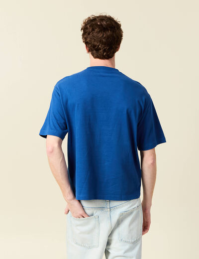 T-shirt oversize en coton bleu roi homme