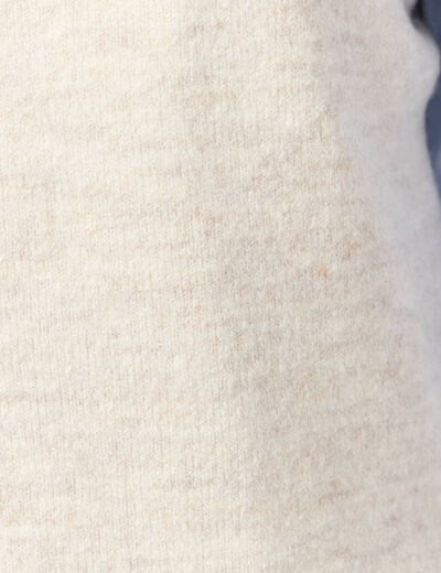 Pull sans manches col en V creme femme