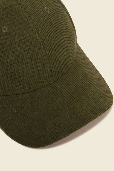 Casquette velours côtelé beige homme