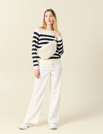 Pull manches longues bleu marine femme