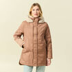 Parka droite &agrave; capuche marron clair femme