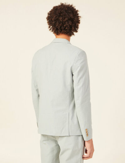 Veste blazer boutonnée bleu gris homme
