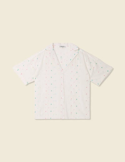 Chemise manches courtes multicolore femme