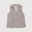 Blouse sans manches bleu gris femme