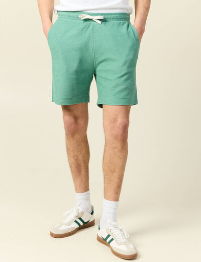 Short droit avec cordon vert homme