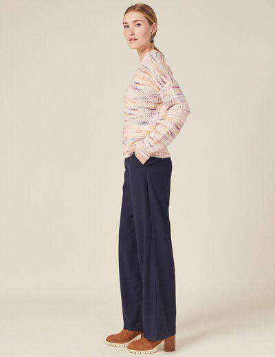 Pull manches longues rose framboise femme