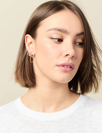 Boucles d'oreilles pendantes couleur or femme