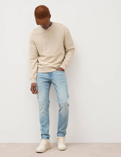 Jeans slim 5 poches longueur 32 denim used homme