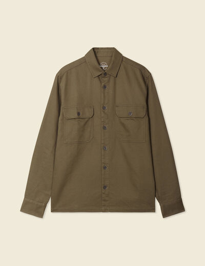 Surchemise manches longues taupe homme