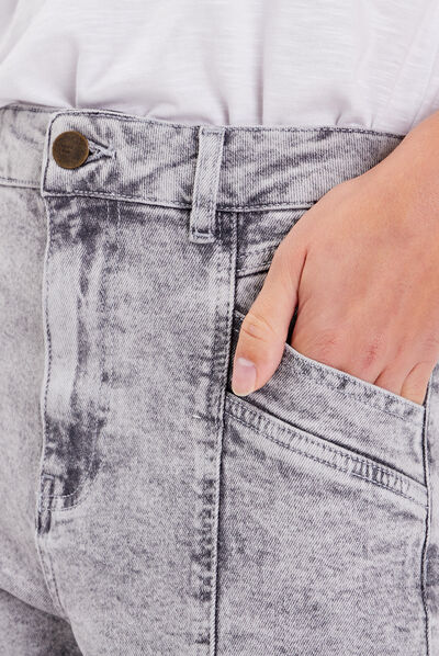 Jeans slouchy denim snow gris femme