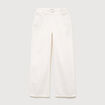 Jeans wide leg taille bascul&eacute;e denim blanc femme