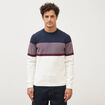 Pull fin col rond manches longues bleu marine homme