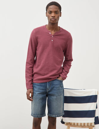 Pull manches longues vieux rose homme