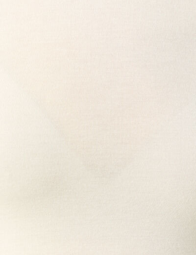 T-shirt cintr&eacute; manches longues col rond creme femme