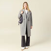 Gilet manches longues capuche gris clair femme