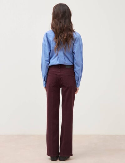 Jeans flare taille standard bordeaux femme