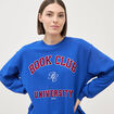 Sweat droit manches longues bleu electrique femme