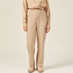 Pantalon cargo fluide beige femme