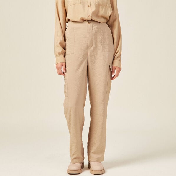 pantalon cargo fluide beige femme Pantalon cargo fluide beige femme