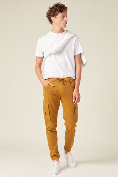 Pantalon battle slim vert olive homme