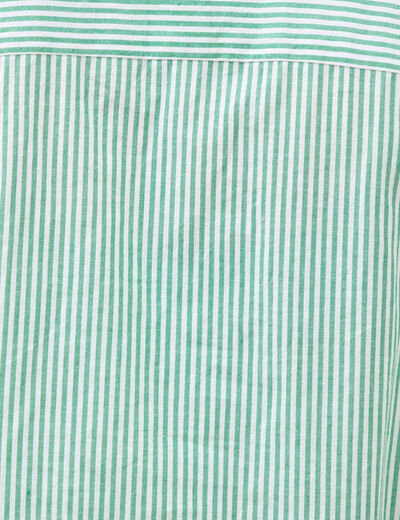 Chemise ample en coton &agrave; broderie vert femme