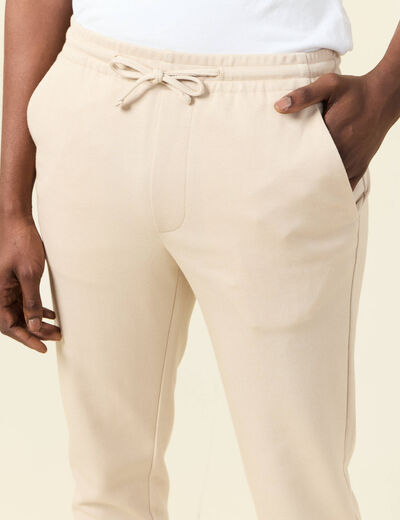 Pantalon jogger élastiqué beige homme