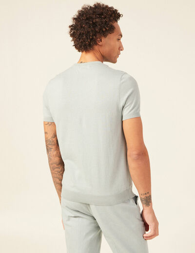 T-shirt manches courtes bleu gris homme