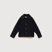 Manteau oversize court col tailleur noir femme