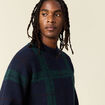 Pull manches longues bleu marine homme