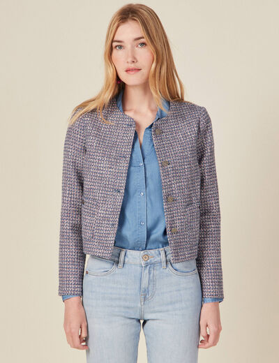 Veste droite éco-responsable bleu femme