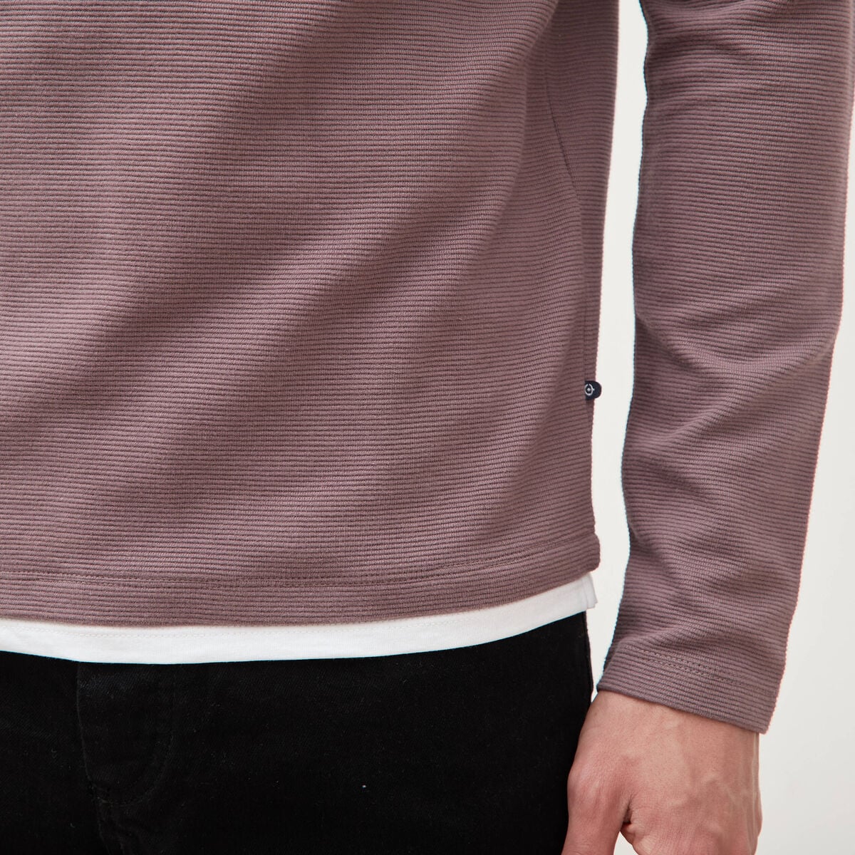 T-shirt manches longues mauve homme